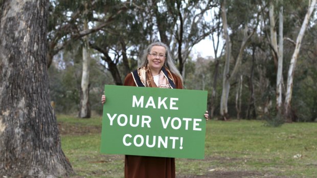 Sophie Wade from the Barton Highway Community Action Group in the lead-up to 2016 federal election.