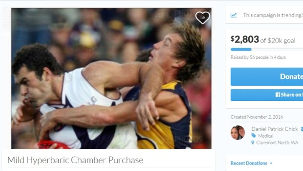 Daniel Chick's crowdfunding plea to help him tackle his ongoing medical issues.