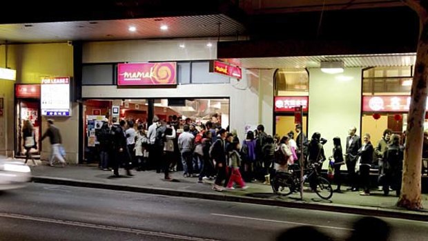 The queue at Mamak in Haymarket regularly extends down the street.