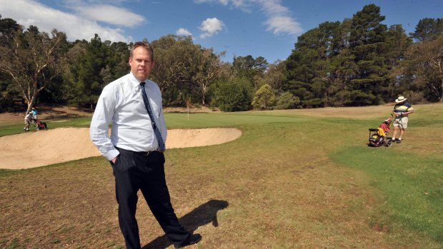 Manager of the Federal Golf Course at Red Hill Scott Elias, pictured in 2015 in front of the site the golf club hopes to use for 125 retirement homes. 