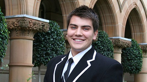 `Exceptionally calm' ... Jack Bortolotti will be recommended for a bravery award for helping to pull students from under a collapsed walkway.