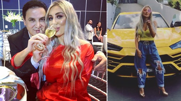 "You like?" Images from Nissy Nassif's Instagram page showing her and husband Jean Nassif and her prized yellow Lamborghini.