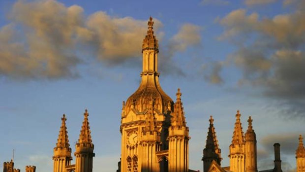 A study in beauty ... King's College at sunset.