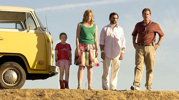 Abigail Breslin, Toni Collette, Steve Carell and Greg Kinnear in <em>Little Miss Sunshine</em>.