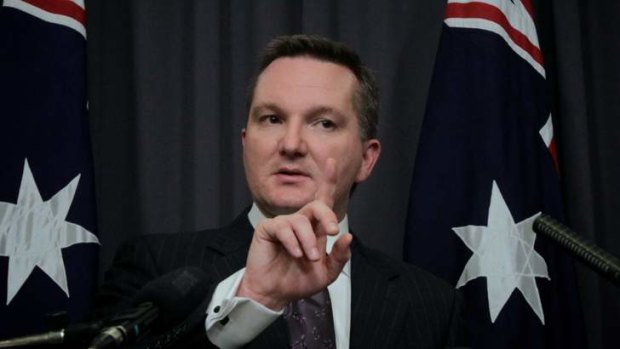 Fronting up (sometimes) ... Immigration Minister Chris Bowen discusses asylum seekers last month.