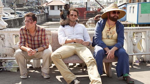 Are we having fun yet?: Ed Helms (left), Bradley Cooper and Zach Galifianakis return for a repeat performance in Hangover Part 2.