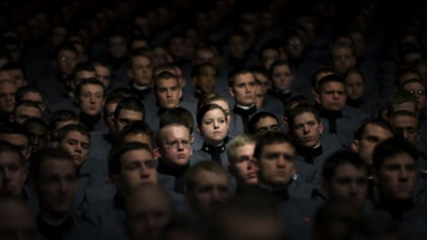 Fresh strategy ... West Point cadets listen as the US President, Barack Obama, addresses the nation  on Afghanistan. He said the core goal of the  war was unchanged: to disrupt, dismantle and eventually defeat  al-Qaeda.