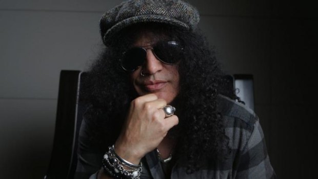 Tuning up: Slash will get the crowd going at ANZ Stadium for the NRL grand final.