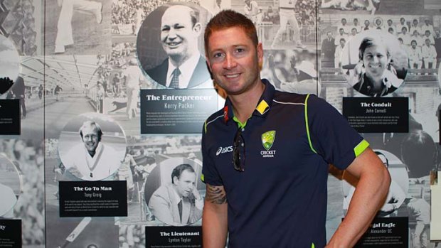 History buff &#8230; Michael Clarke at the exhibition launch.