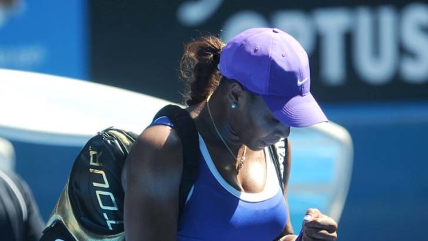 Her last bow in Melbourne? Serena Williams leaves the court after being beaten in straight sets by Ekaterina Makarova.