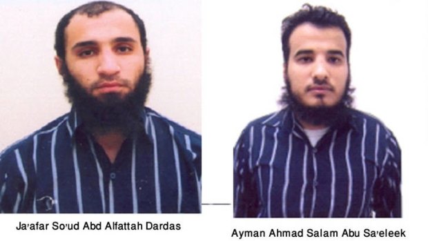 Two of the 11 al-Qaeda suspects detained by security forces in Jordan.