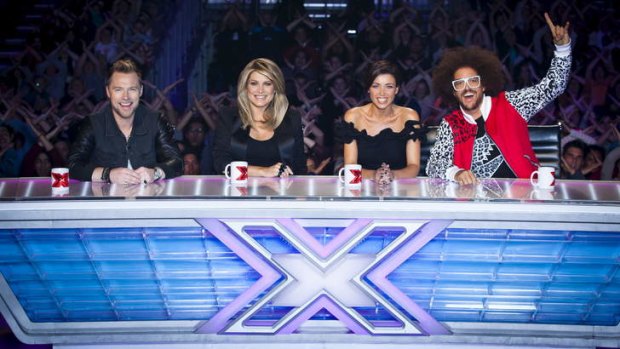 <i>The X Factor</i> on Channel Seven brings back the same judging panel: Ronan Keating, Natalie Bassingthwaighte, Dannii Minogue and Redfoo.