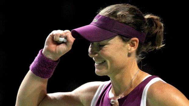 Hot streak ...  Samantha Stosur celebrates her win over Maria Sharapova.