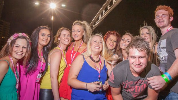 A group of Victorian schoolies on the Gold Coast.