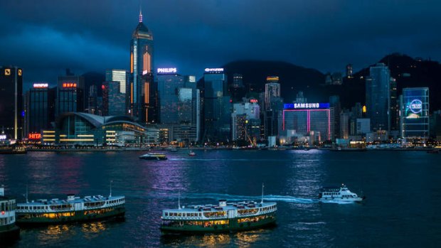 Impressive skyline: Central Hong Kong as viewed from Kowloon.