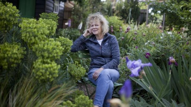 Crafty: Sandra McMahon in her Kilsyth garden.