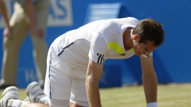 Down and out: Andy Murray.