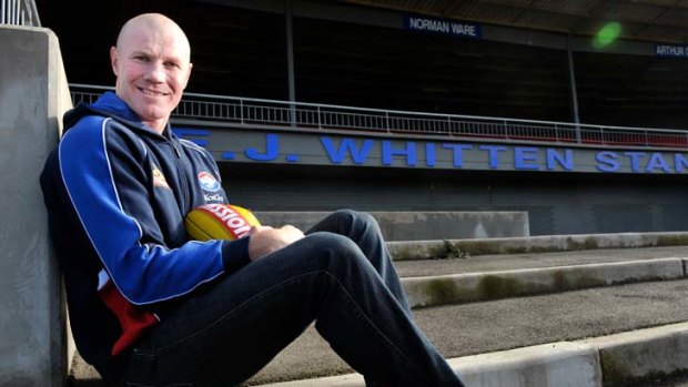 Time to reflect &#8230; Barry Hall, at Whitten Ova in Footscray yesterday, said he will ''certainly'' be supporting the Bulldogs after his retirement.