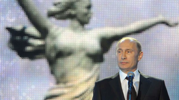 Russian President Vladimir Putin speaks at a ceremony marking the 70th anniversary of the Stalingrad Battle, in the Russian city of Volgograd, formerly Stalingrad, on February 2 last year.