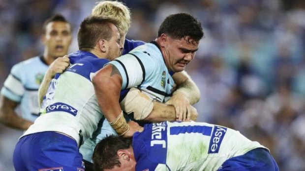 Chance to prove himself: David Fifita is playing for a contract with the Sharks.