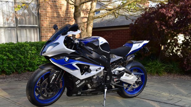 The stolen BMW motorbike.