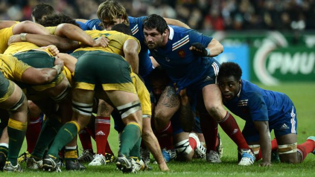 France's technically excellent scrum pack convincingly won the battle.