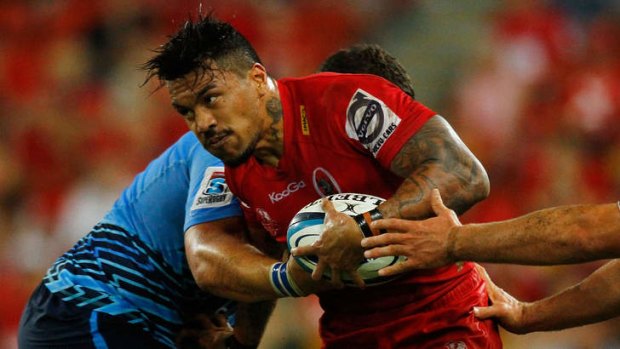 'You can't trust anyone':  Digby Ioane in action for the Reds againt the Bulls last month.