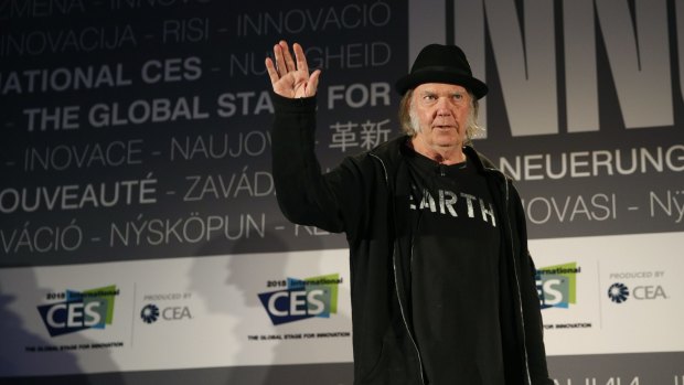 Keep on rocking: Neil Young plugs his start-up Pono Music, a portable device and music store devoted to high-bitrate, album-quality music.