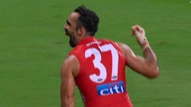 Adam Goodes' post-goal Indigenous war dance.