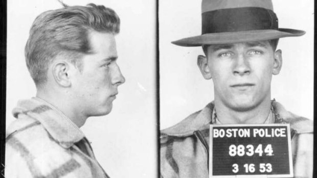 This 1953 Boston police booking file photo combo shows James "Whitey" Bulger after an arrest.