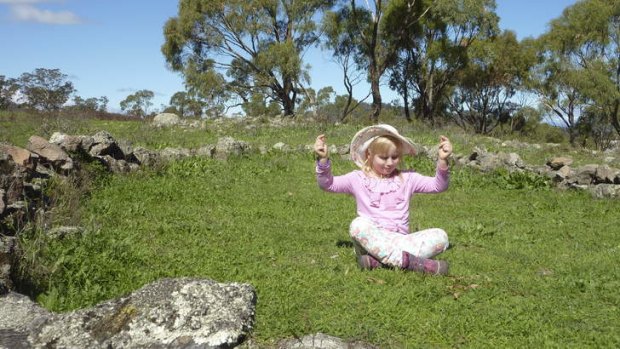 Sarah chills out in Garran's mystery stone circle.