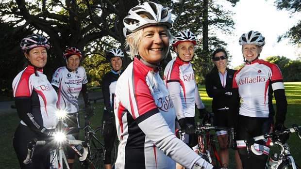 Pedal power: Gillian McDonald, foreground, says the women highlight issues which receive little attention but affect thousands of women each year.