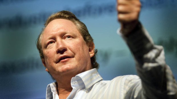 Out of his hands ... Andrew Forrest's Fortescue needs the iron ore price to go up.