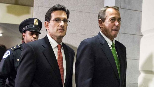 Differing views ... John Boehner, right, and Eric Cantor.