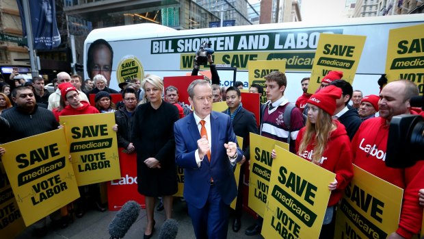 Opposition Leader Bill Shorten and Deputy Opposition Leader Tanya Plibersek during a Medicare rally in Sydney before the election.