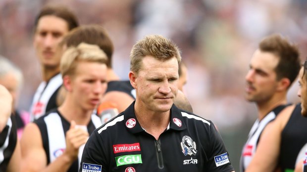 Nathan Buckley is just one of a group of top Magpies under the pump.