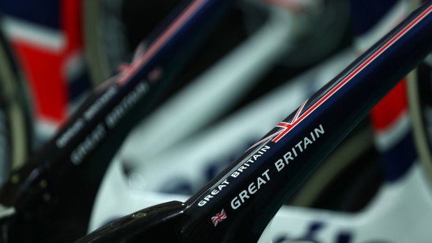  A detail image of the bikes of Great Britain.