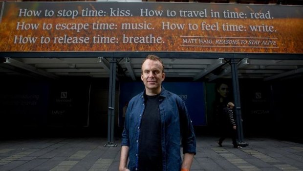 A quote from British writer Matt Haig's most recent book now adorns a building site in Pitt Street Mall.