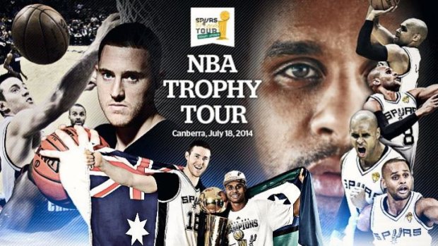 This limited edition <i>The Canberra Times</i> poster will be available at Friday's Civic reception for Patty Mills and Aron Baynes to sign.
