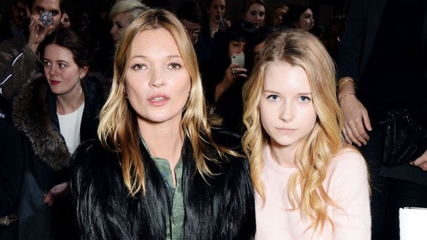 Kate Moss with sister Lottie at the Topshop parade at London Fashion Week earlier this year.