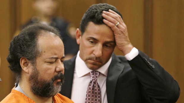 Ariel Castro before a judge with defence attorney Craig Weintraub during Castro's arraignment. Castro was found dead in his cell on Wednesday in Ohio.