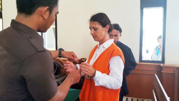 Sara Connor before her trial in Denpasar District Court on Wednesday.