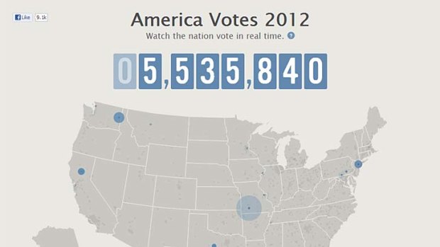 Real-time ... Facebook's voting map.