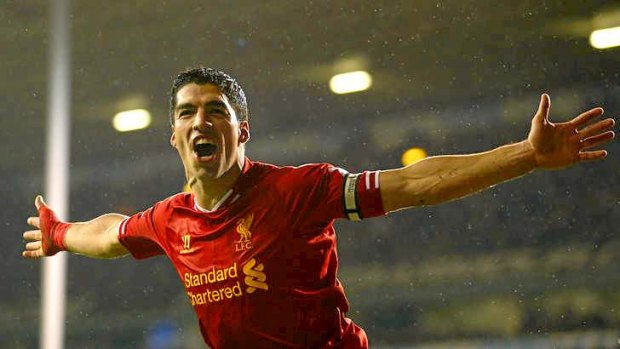 Luis Suarez has scored eight goals in three games for Liverpool.