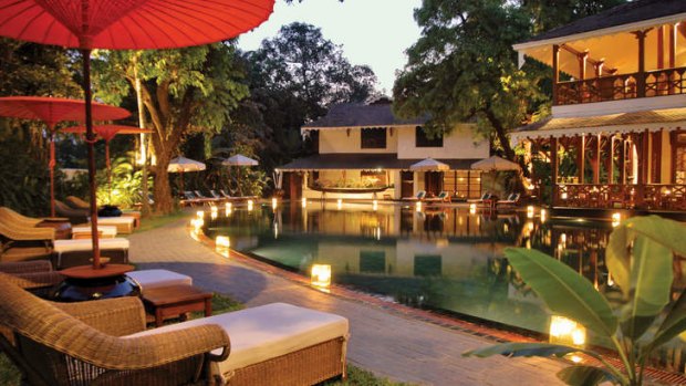 Governor's Residence has 48 suites, lotus ponds, a fan-shaped swimming pool, banyan trees, foreign diplomats on tap, and whirring ceiling fans.
