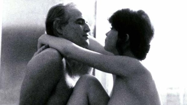 Marlon Brando with Maria Schneider in a scene from Last Tango in Paris.