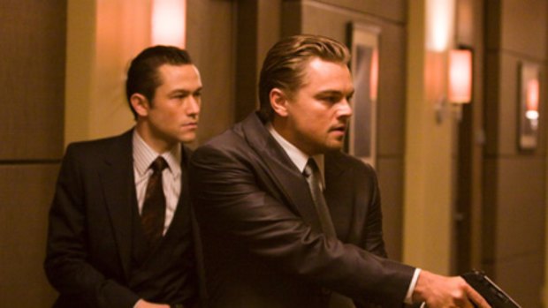 Joseph Gordon-Levitt and Leonardo DiCaprio in <i>Inception</i>.
