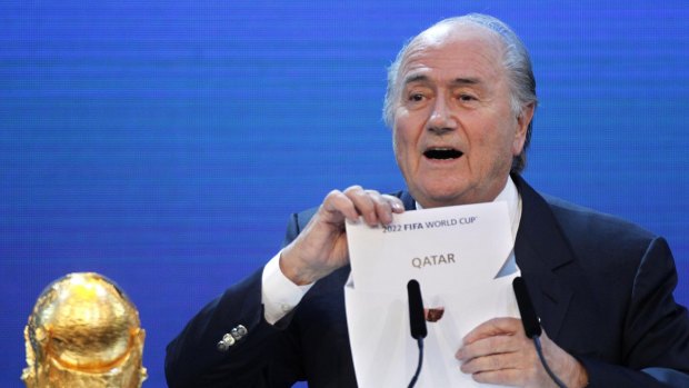 Sepp Blatter, in 2010, announcing the 2022 World Cup will be held in Qatar.