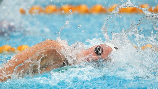 Sibling rivalry: Cate Campbell powers through the water in the women's 100-metre semi-final.
