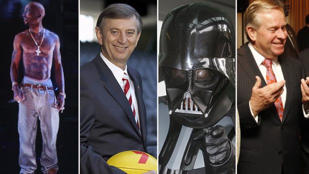 Tupac's hologram, Dennis Cometti, Darth Vader and Colin Barnett - all parody hits on Twitter.